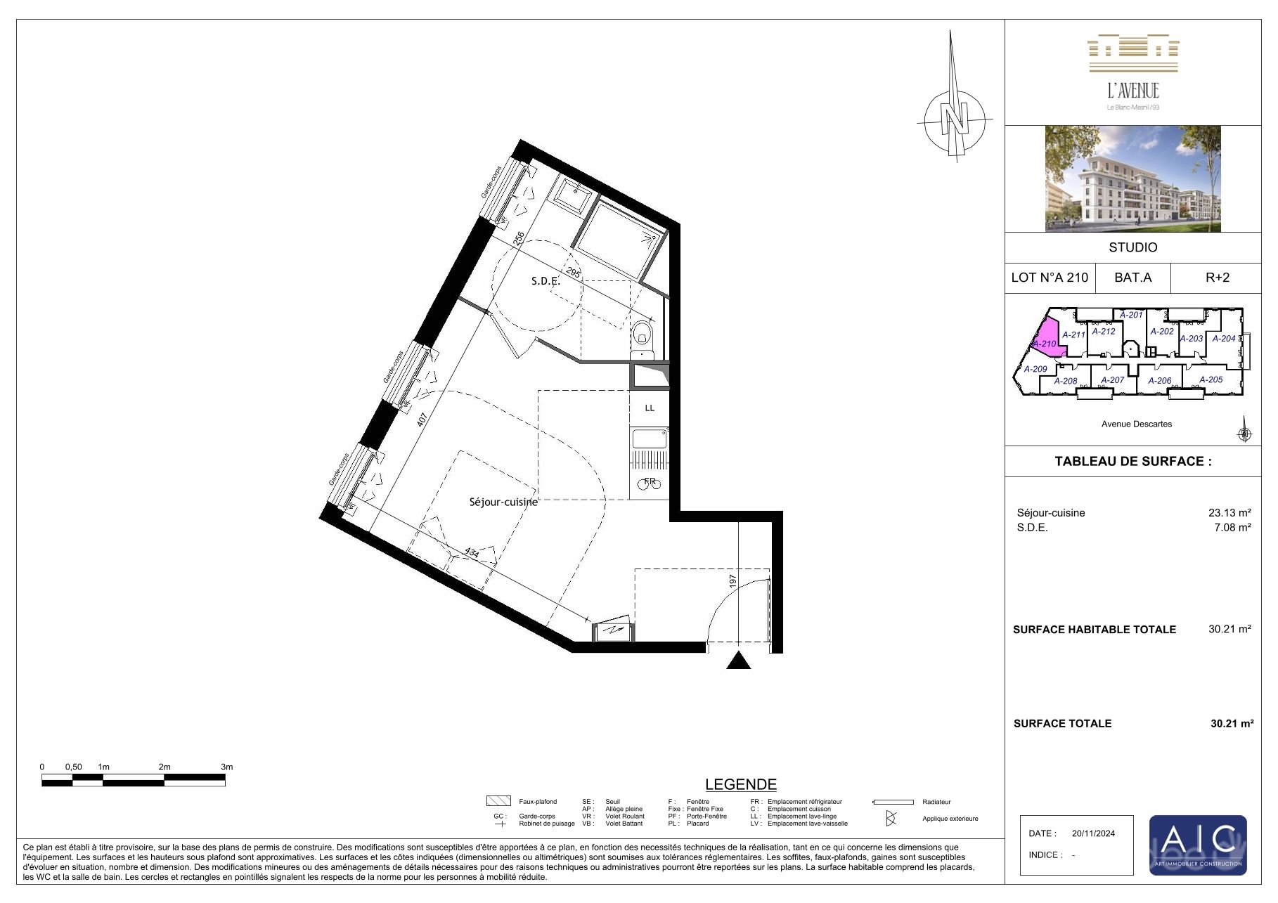 Plan du lot A210