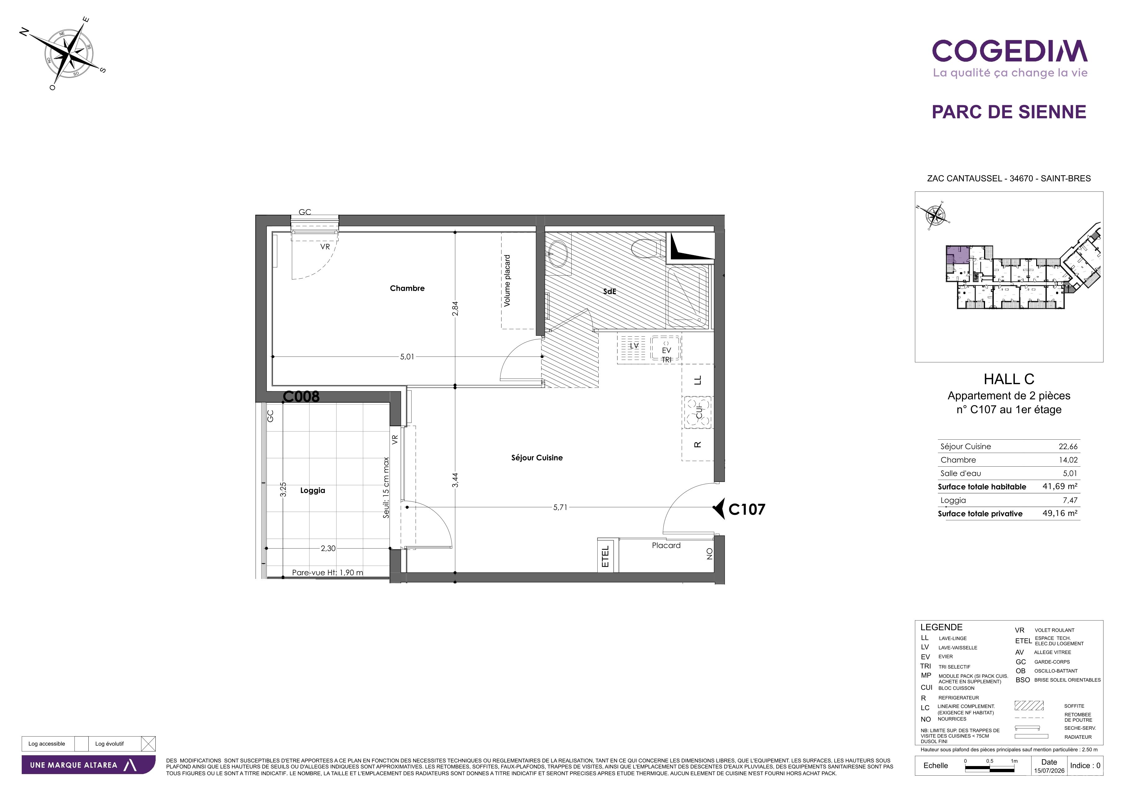 Plan du lot C107