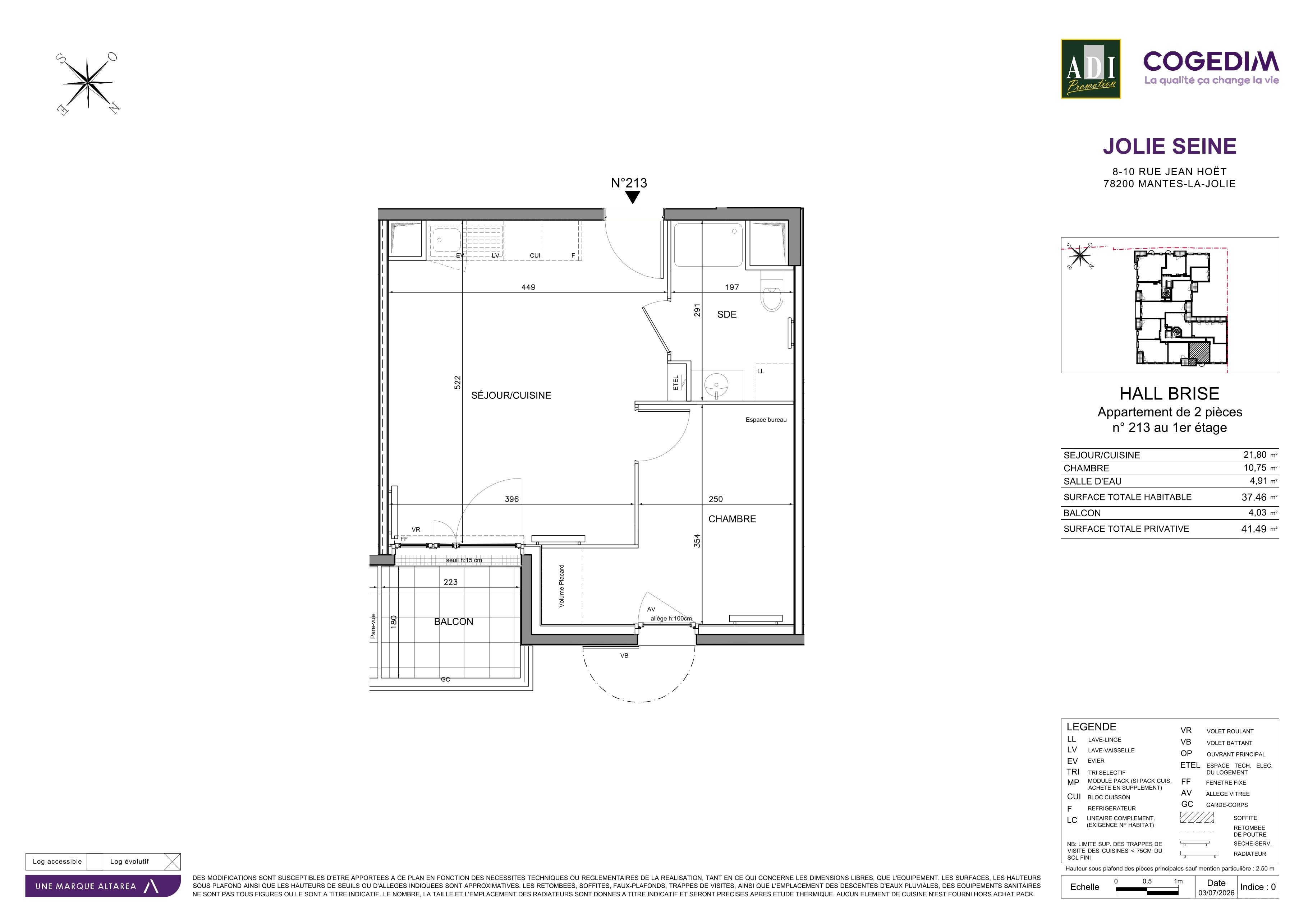 Plan du lot 213