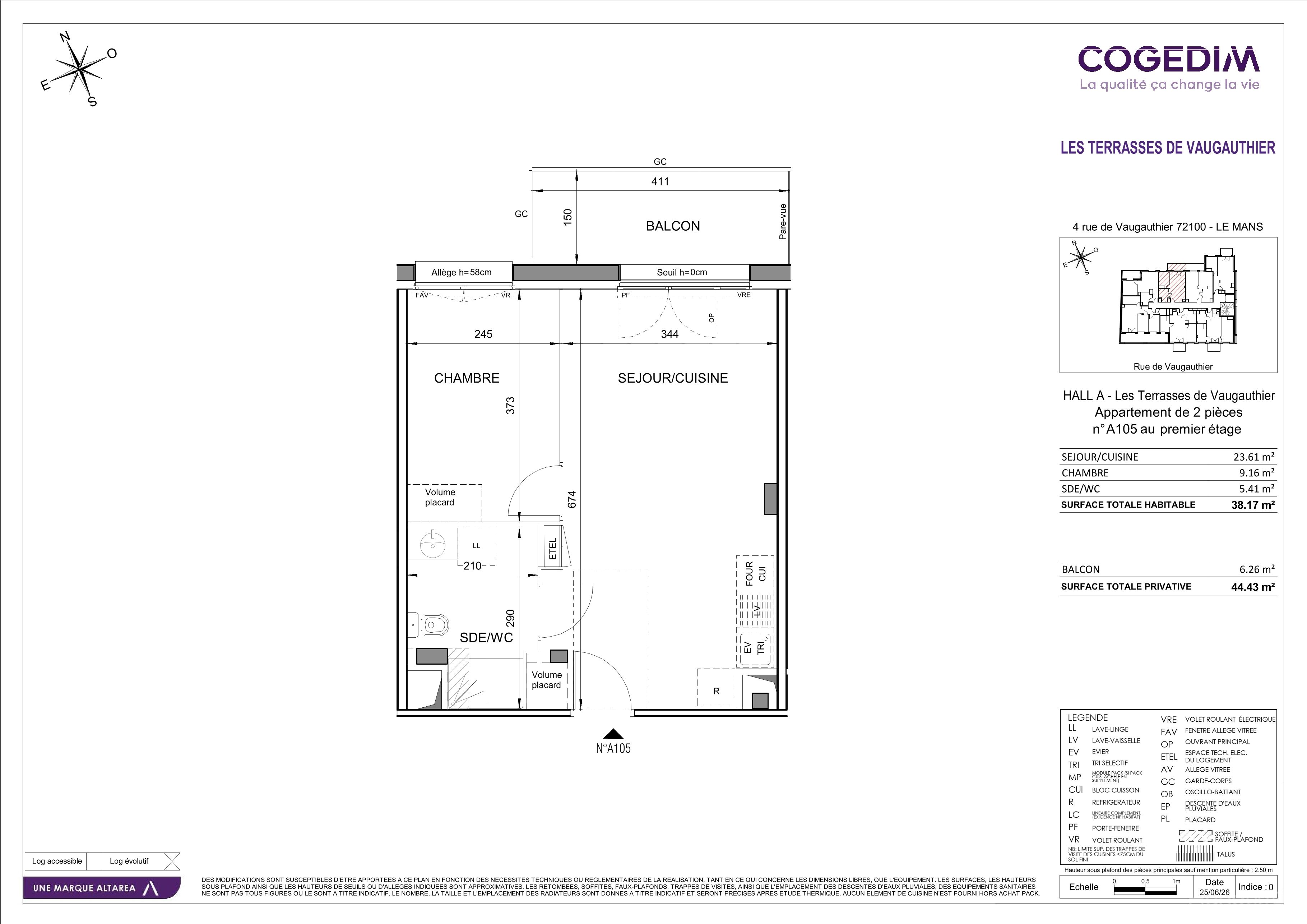 Plan du lot A105