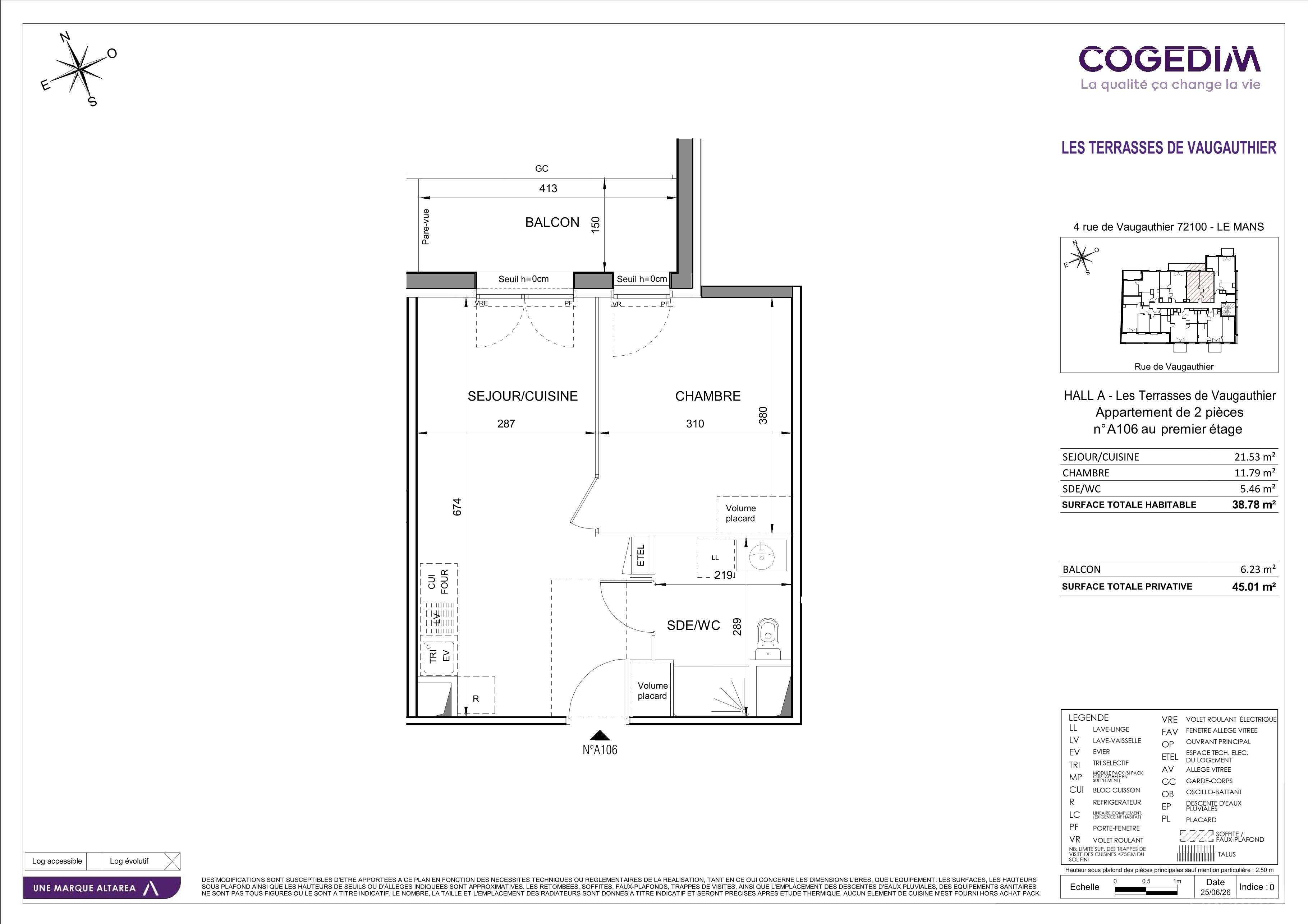 Plan du lot A106