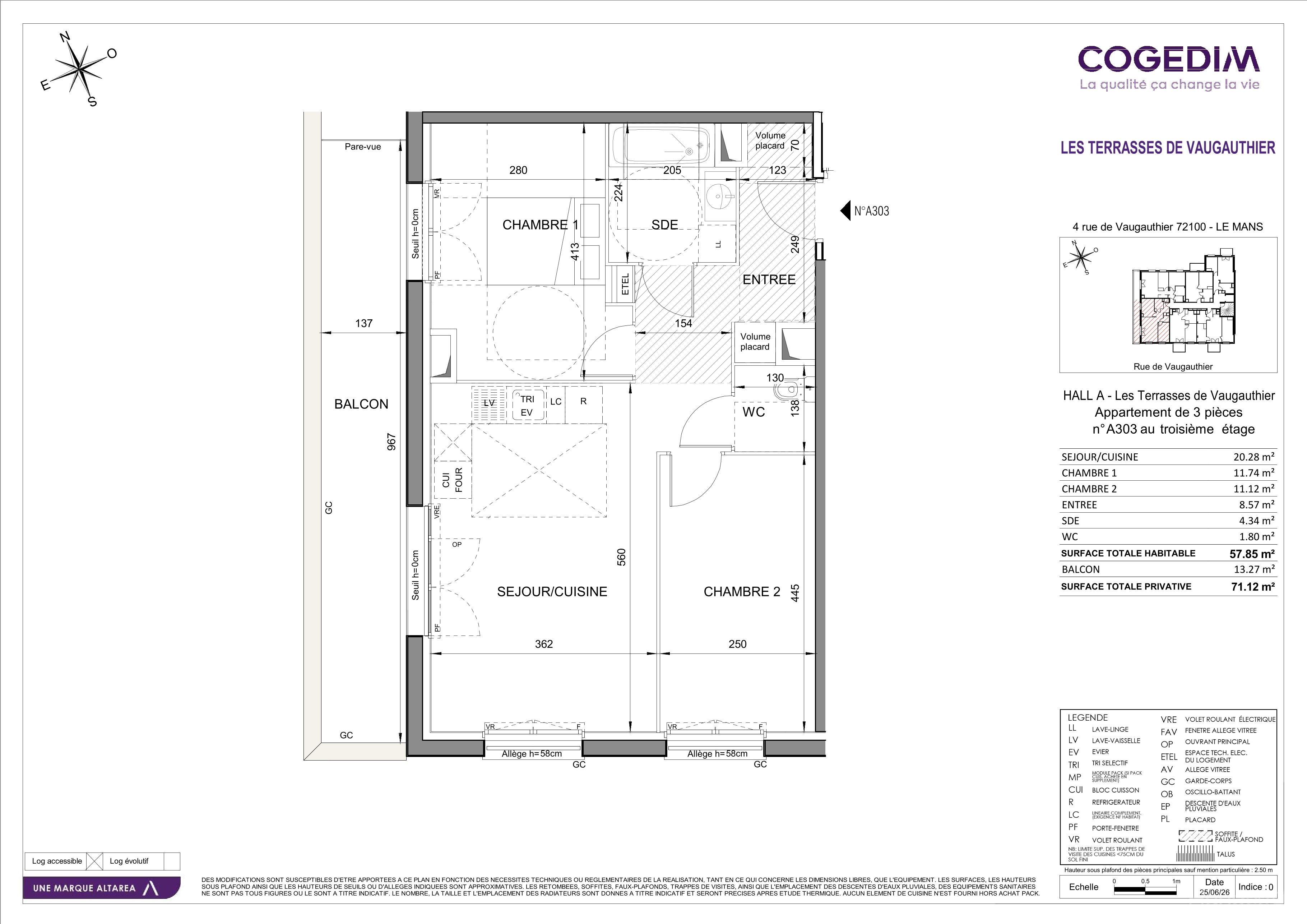 Plan du lot A303