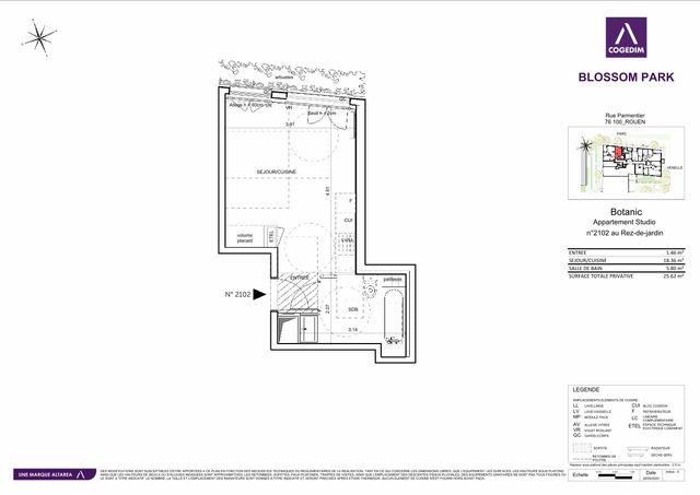 Plan du lot 2102