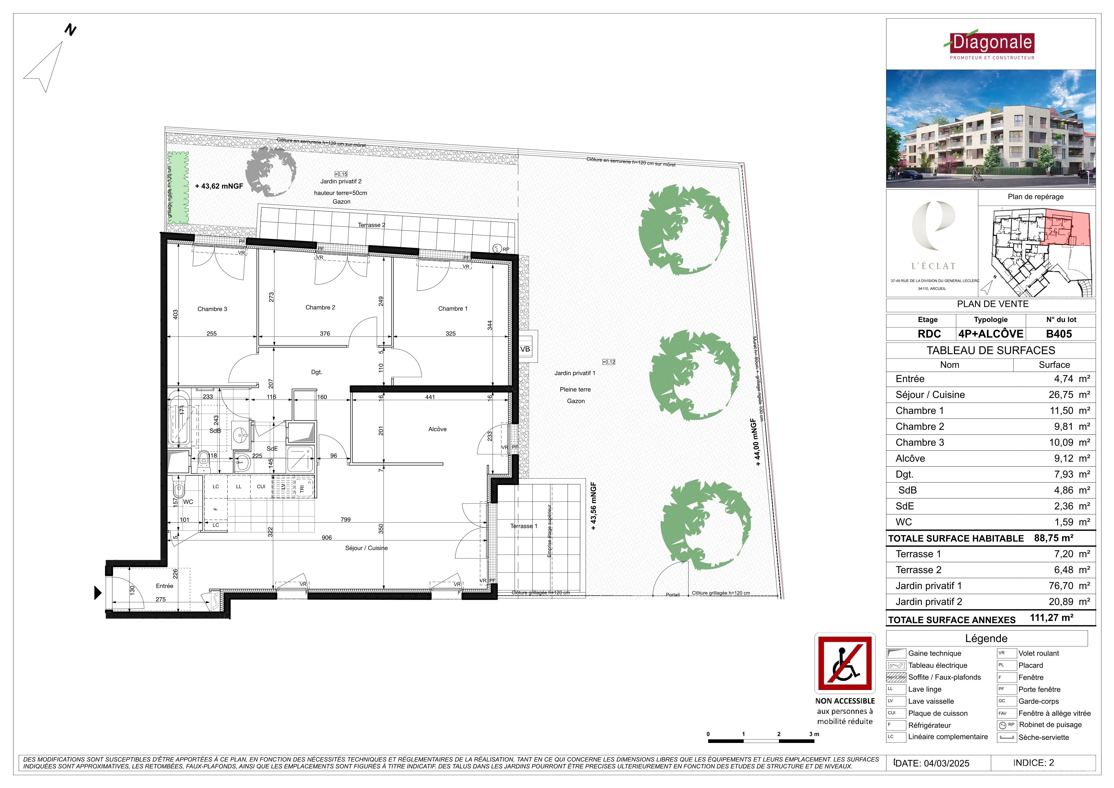 Plano del lote B405