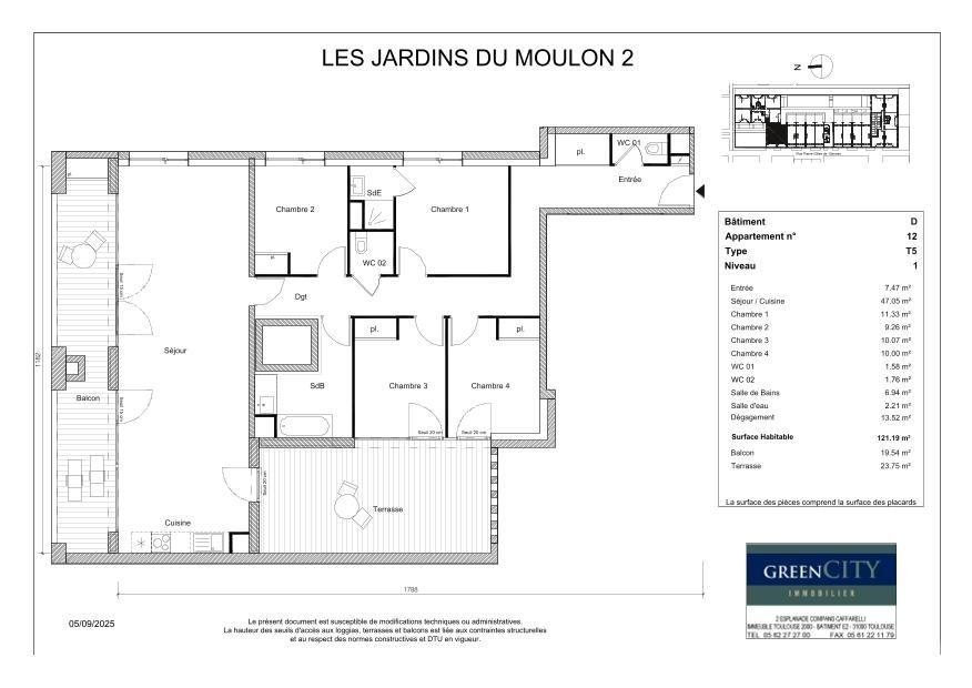 LES JARDINS DU MOULON 2 - T5