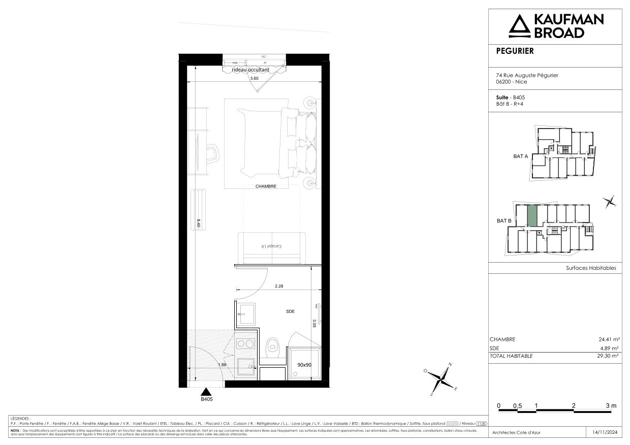 Plan du lot B405