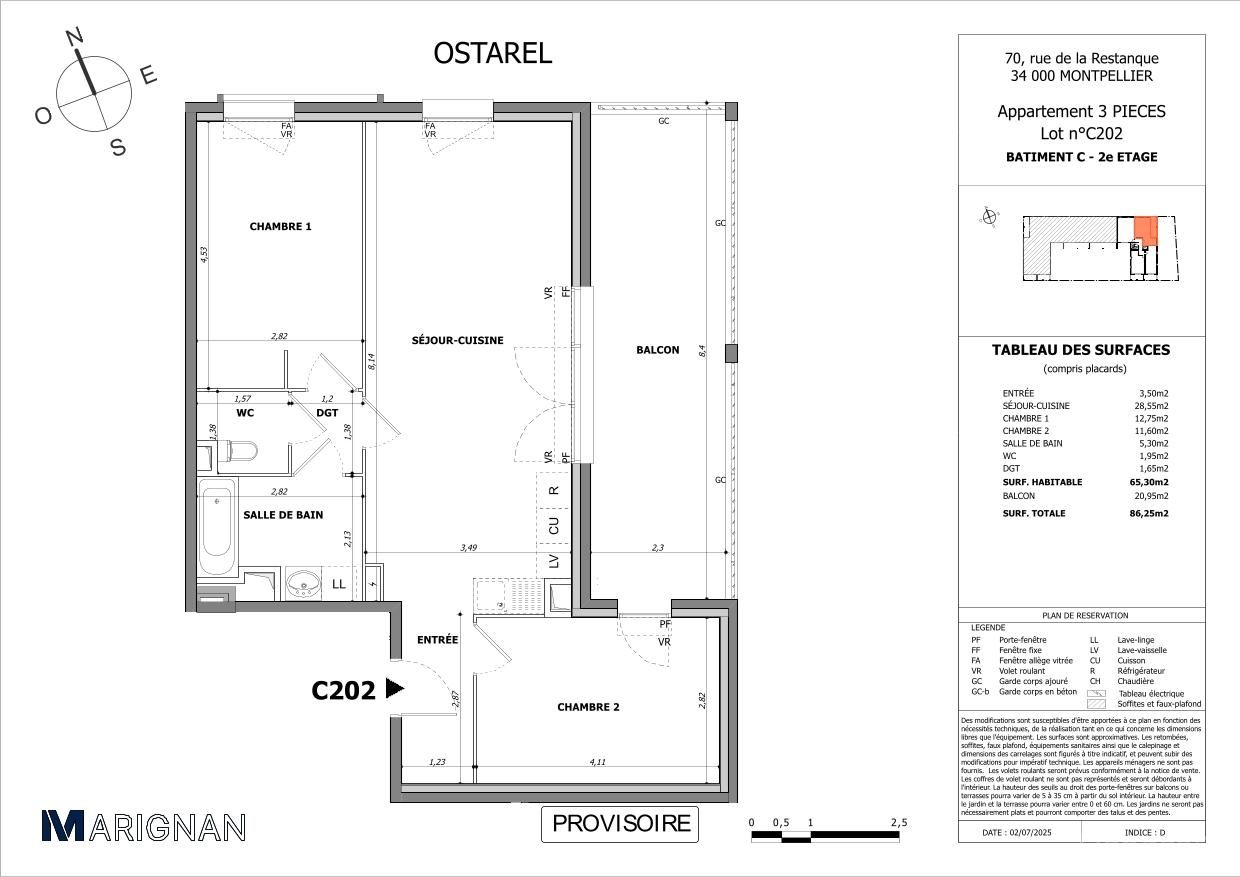 Plan du lot C202
