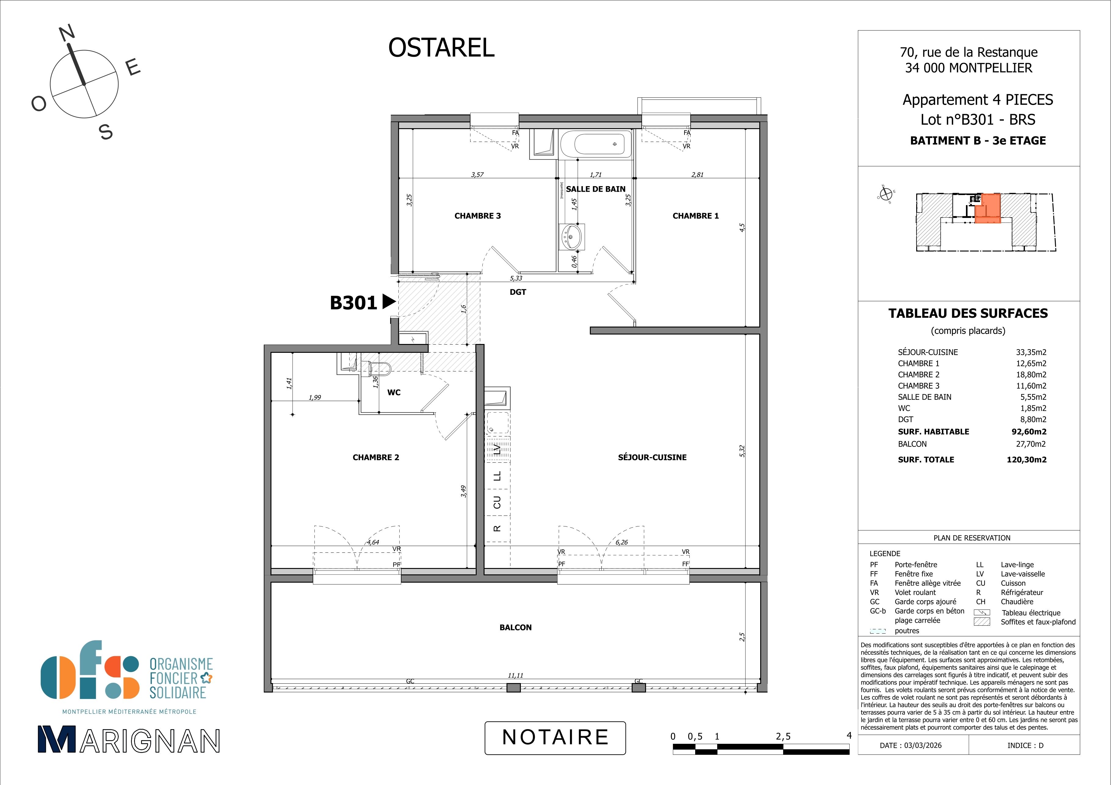 Plan du lot B301