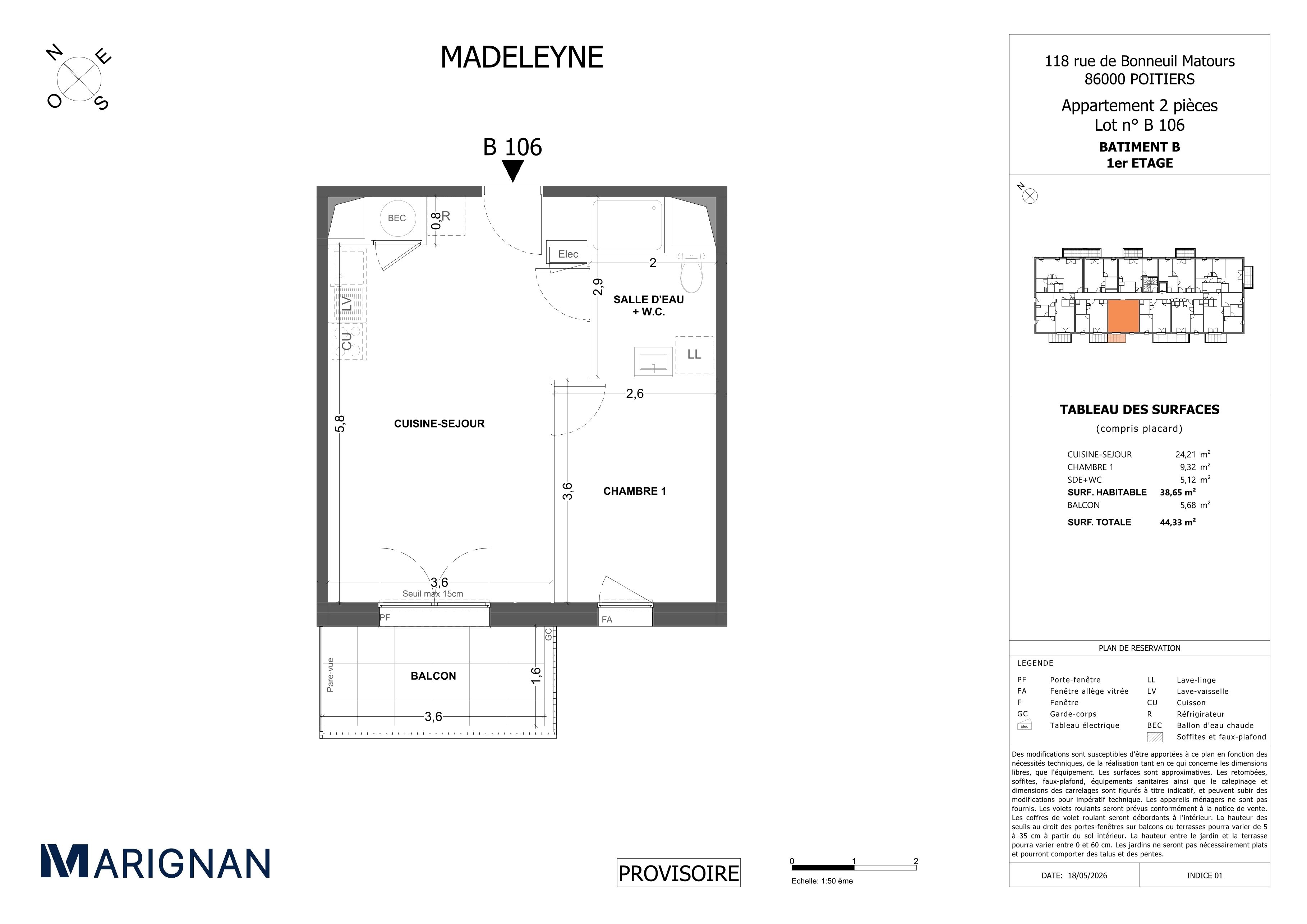 Plan du lot B106