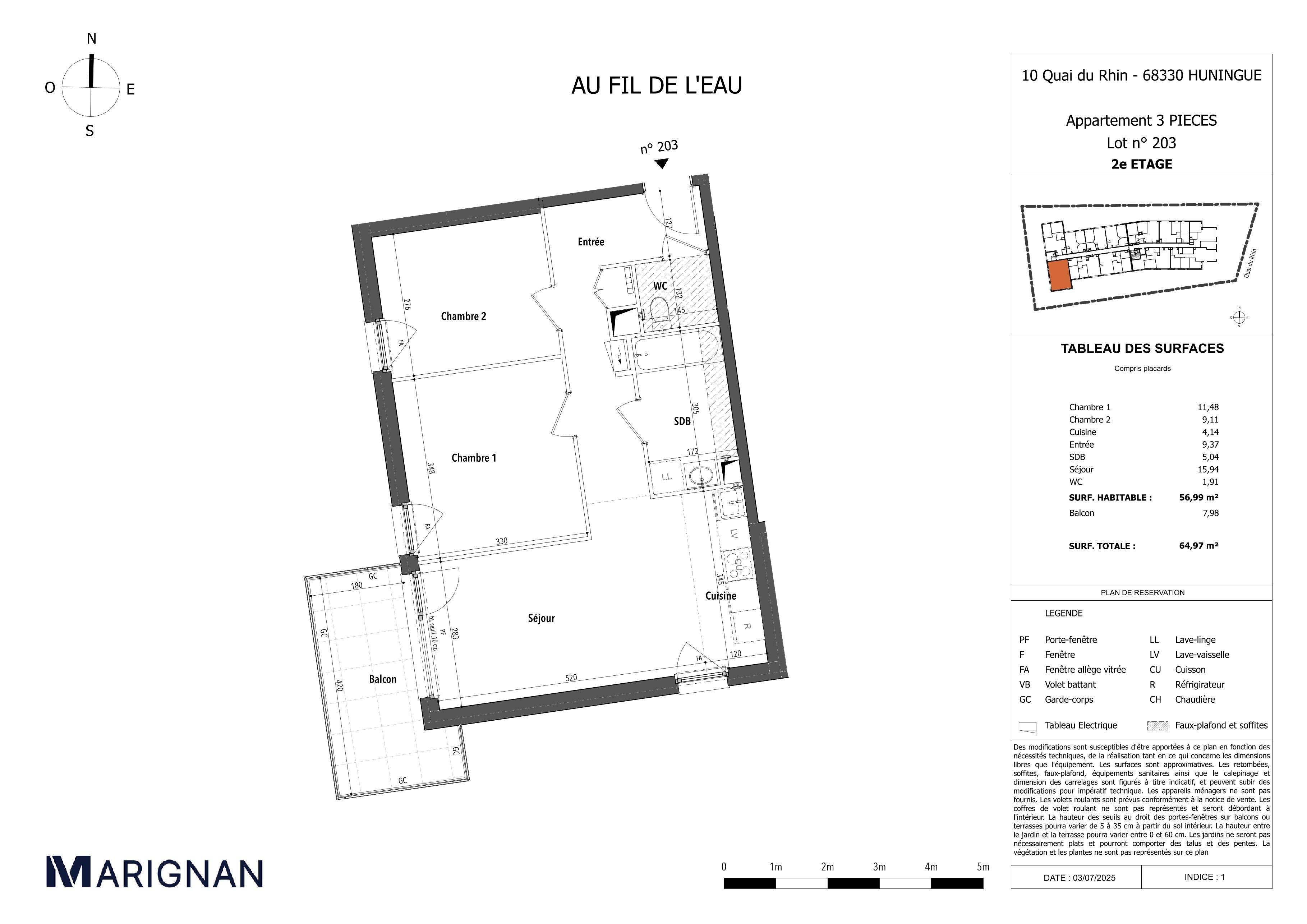 Plan du lot 203