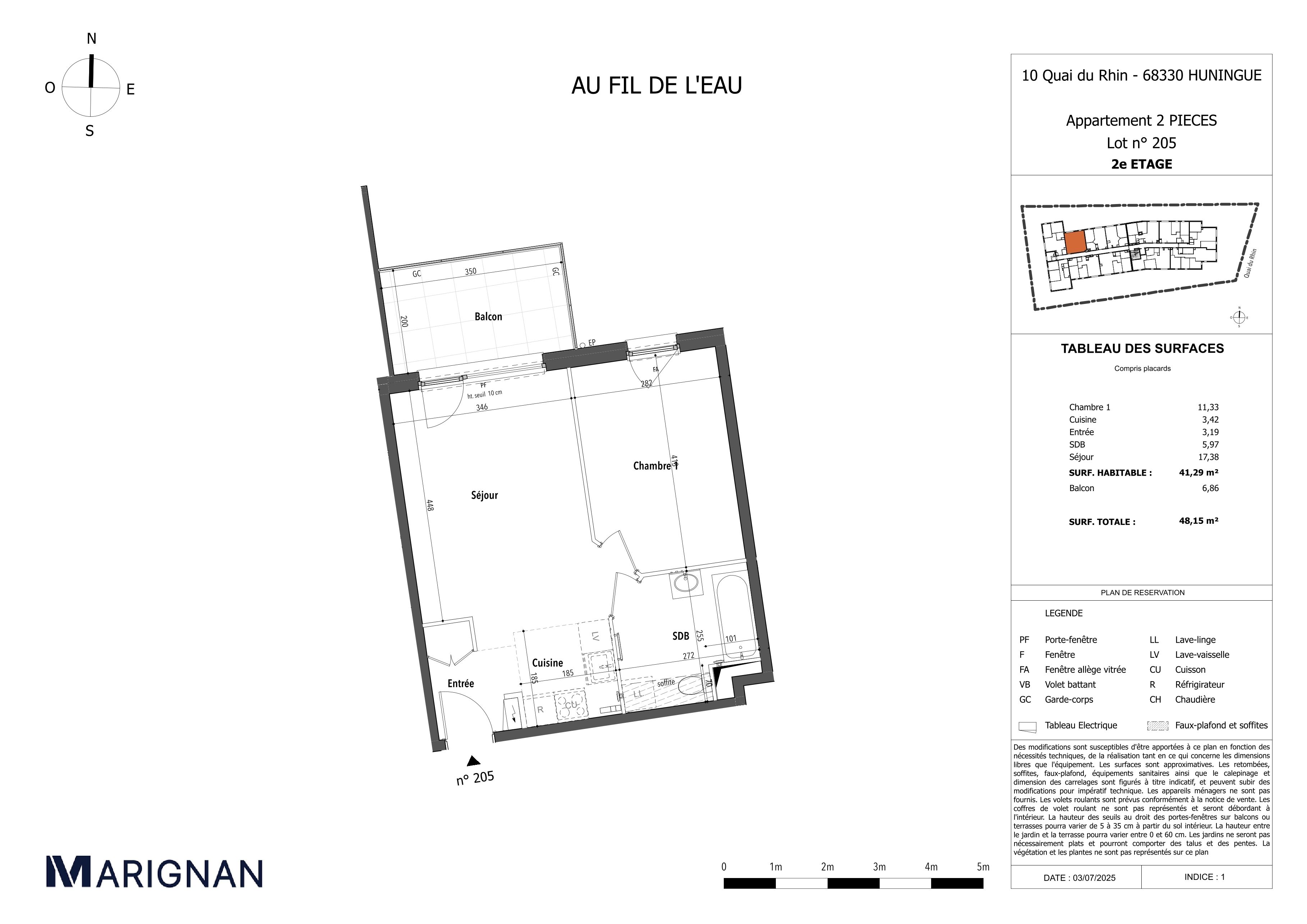 Plan du lot 205