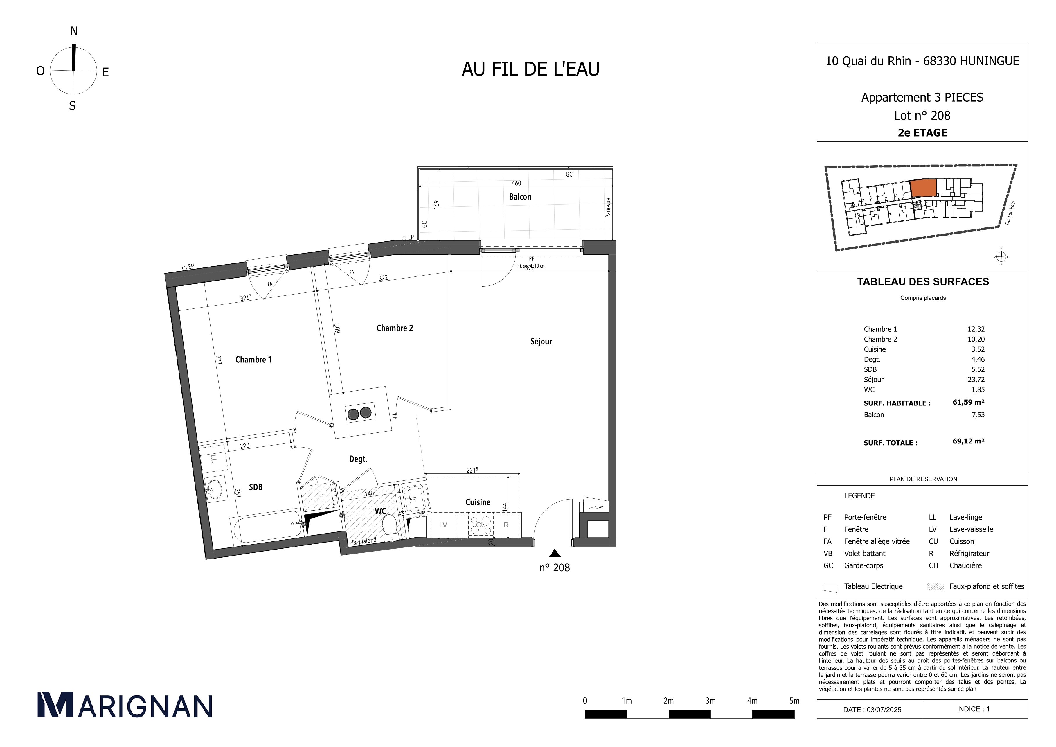 Plan du lot 208
