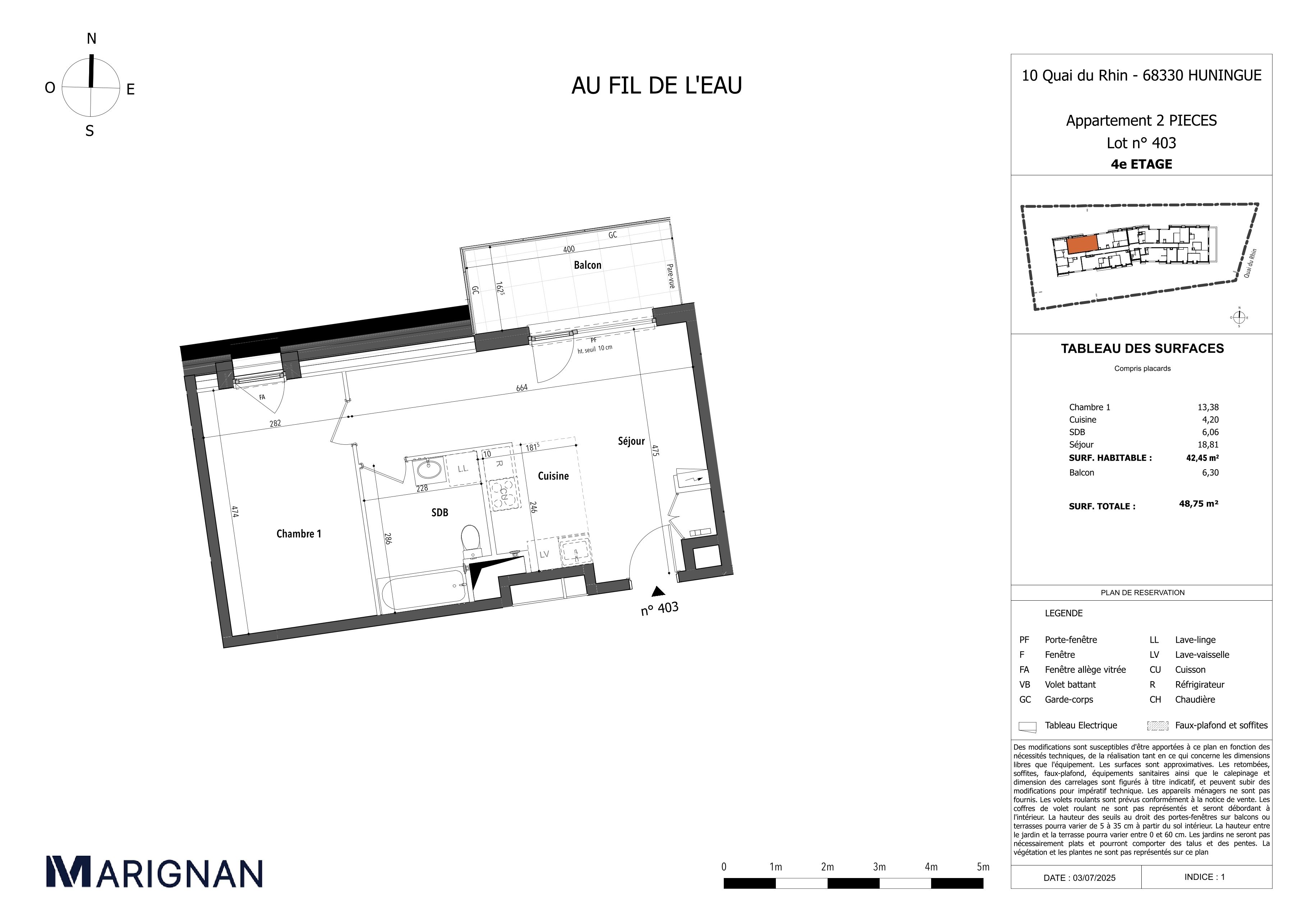 Plan du lot 403