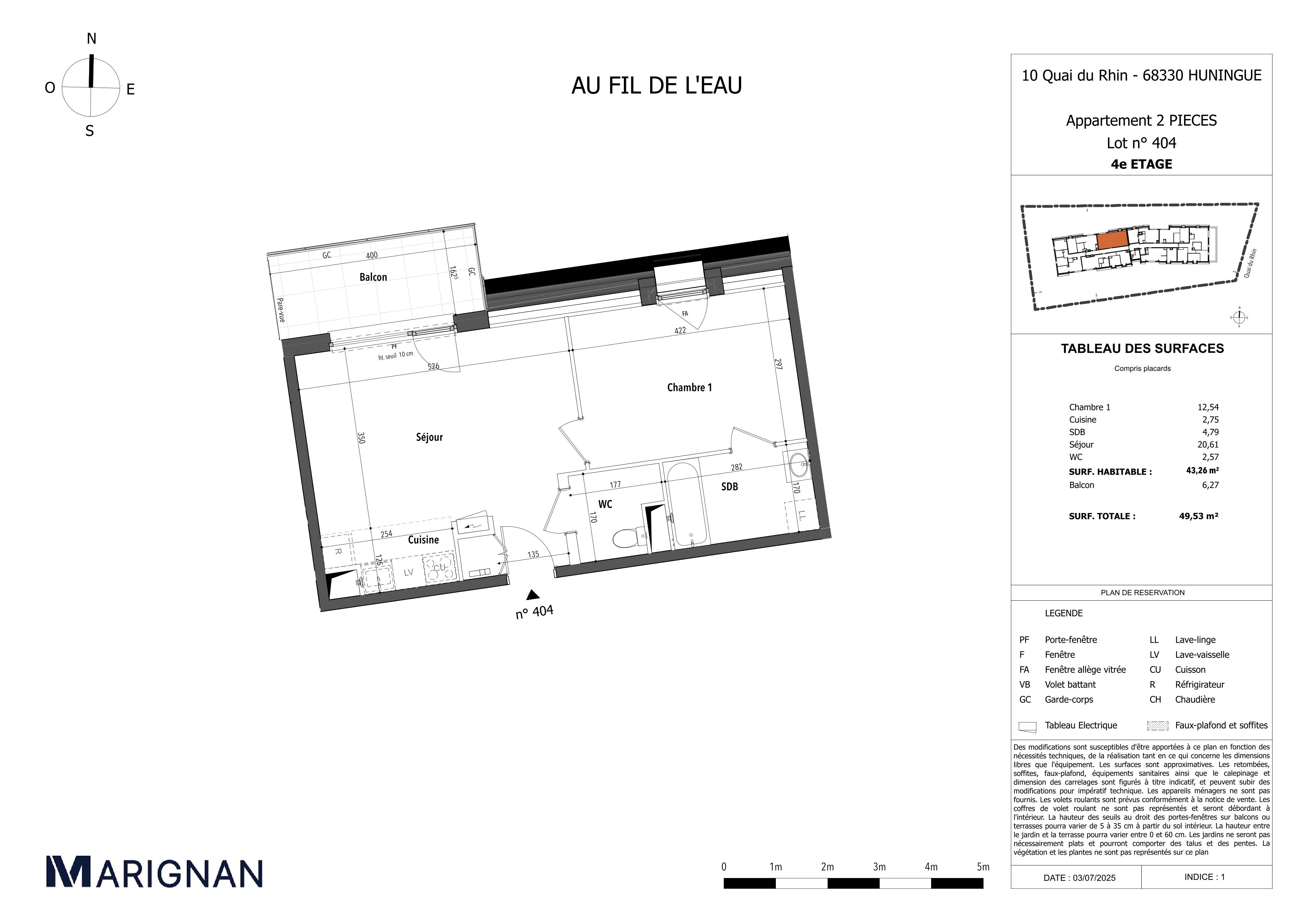 Plan du lot 404