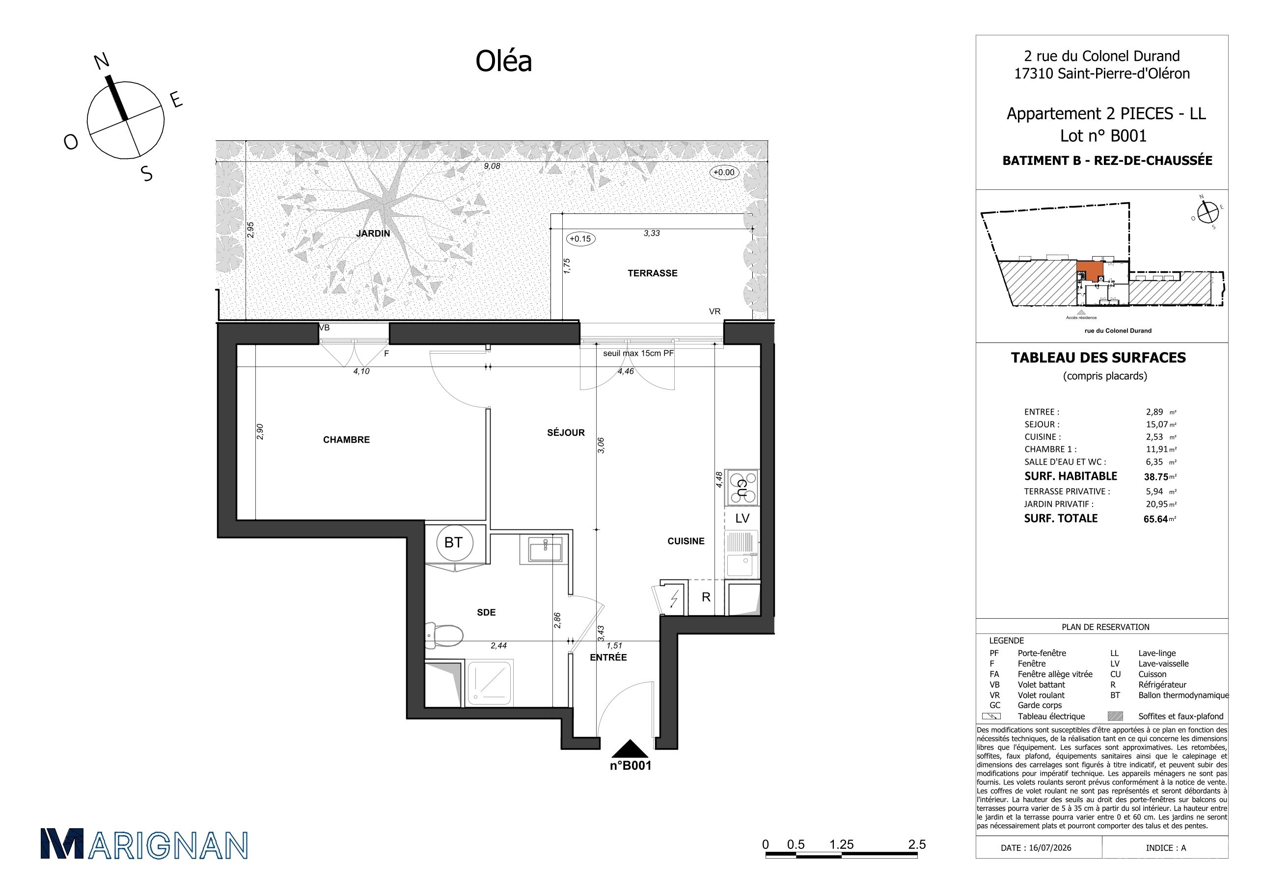Plan du lot B001