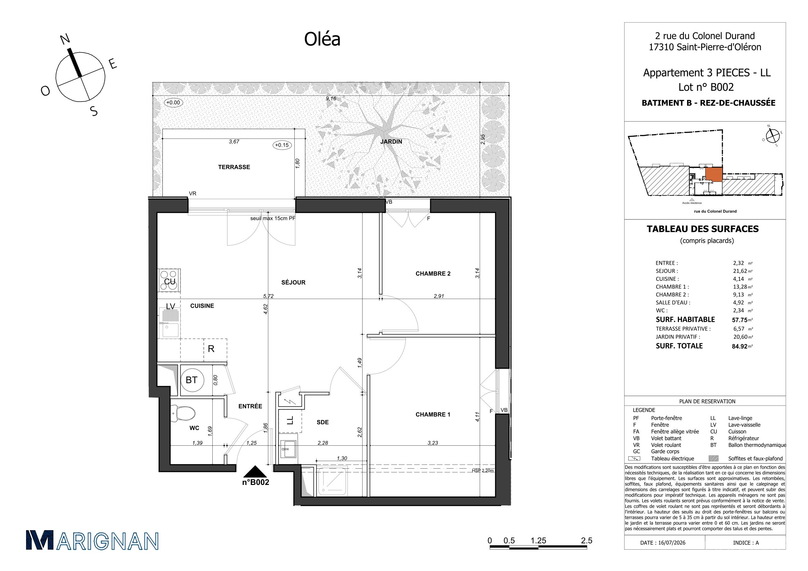 Plan du lot B002