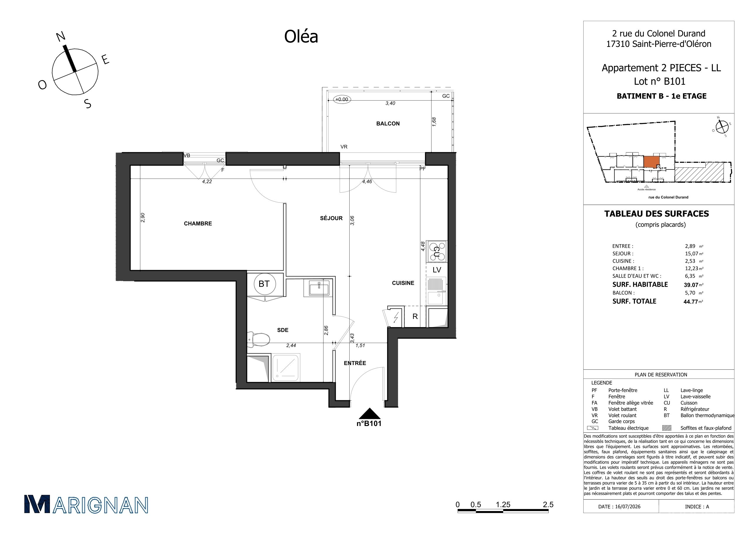 Plan du lot B101