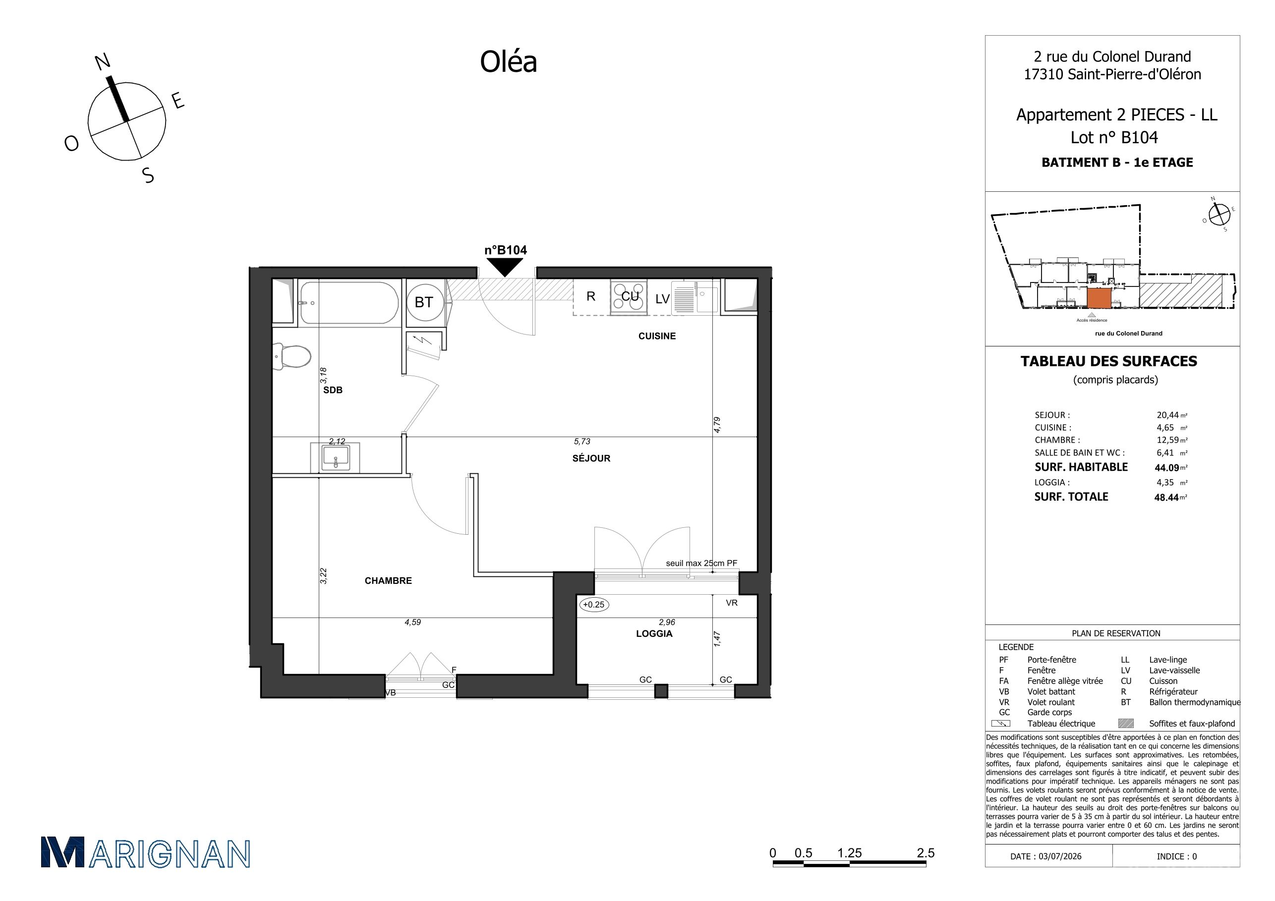 Plan du lot B104
