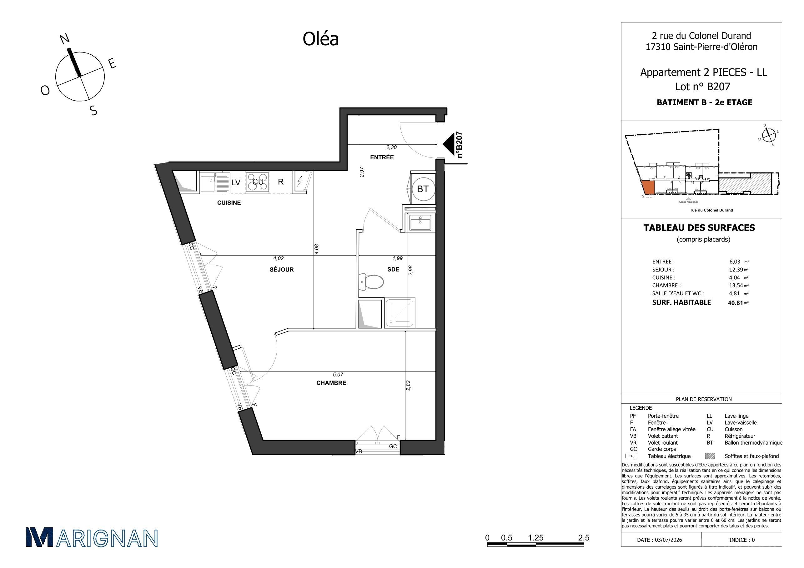 Plan du lot B207
