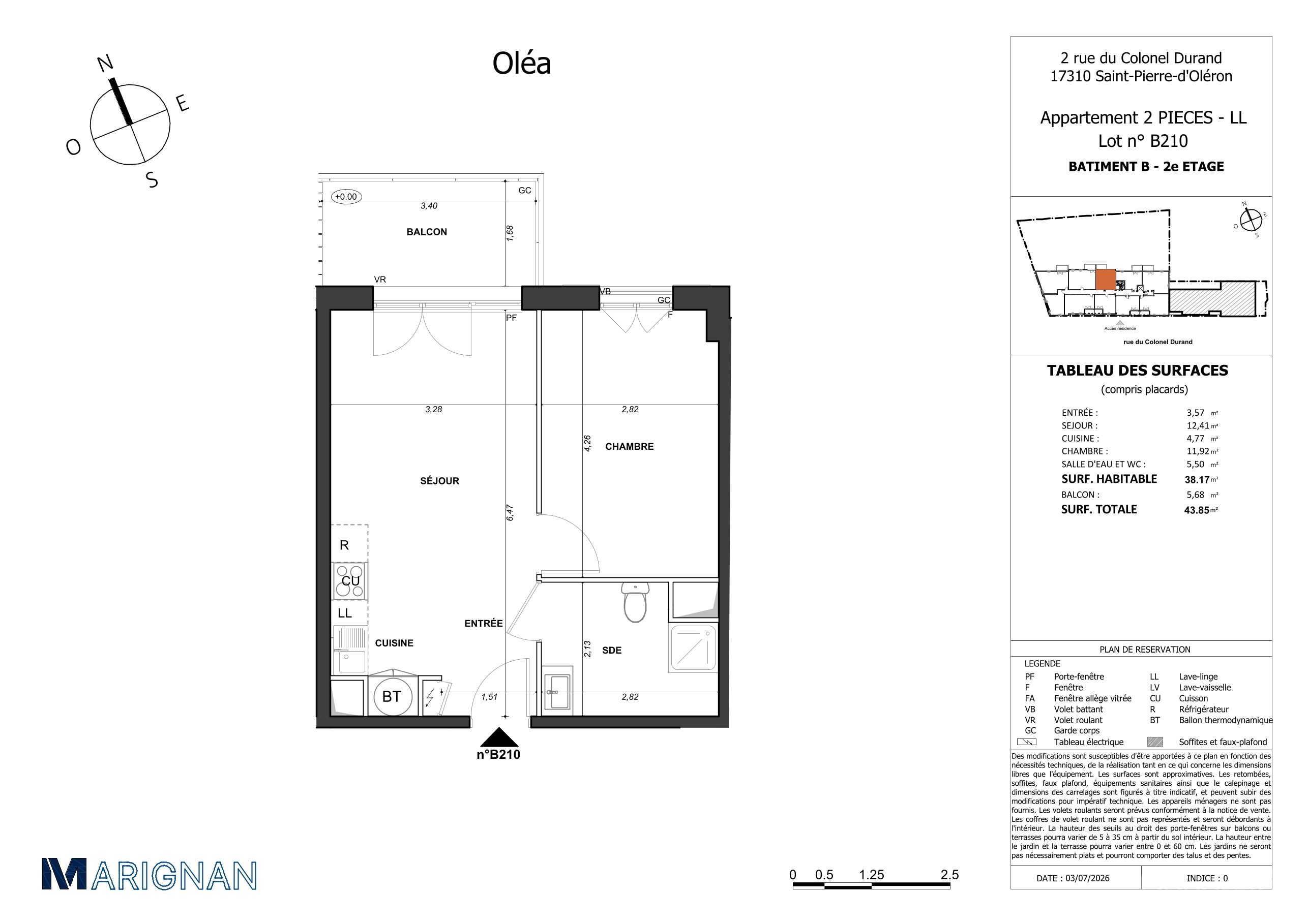 Plan du lot B210