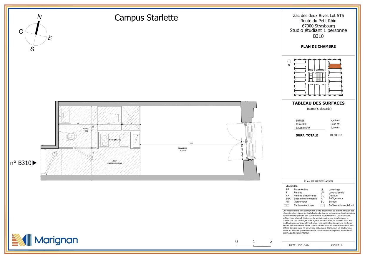 Plan du lot B310