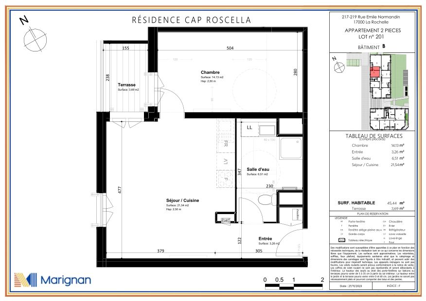 Plan du lot B201