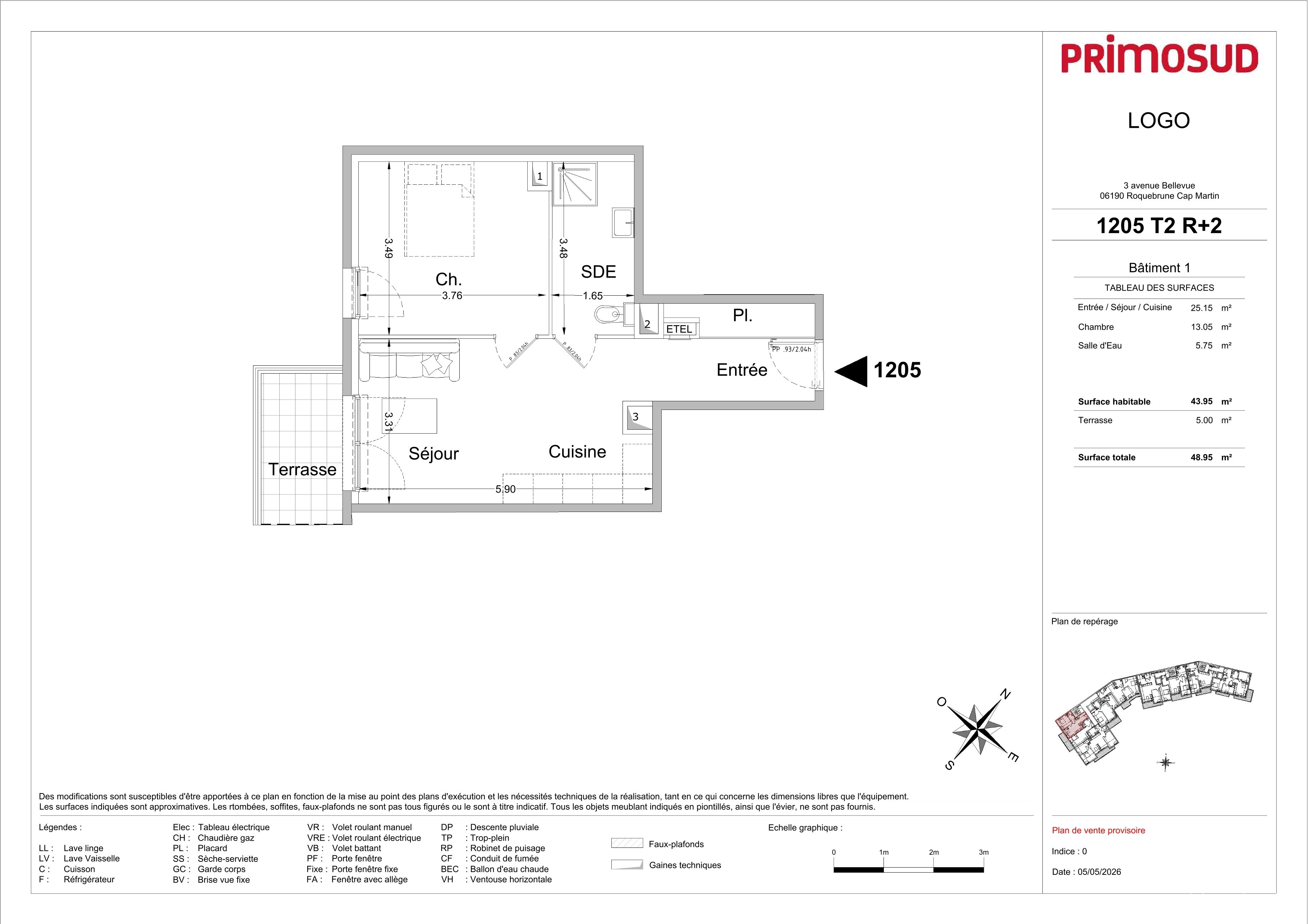 Plantegning for bolig 1205