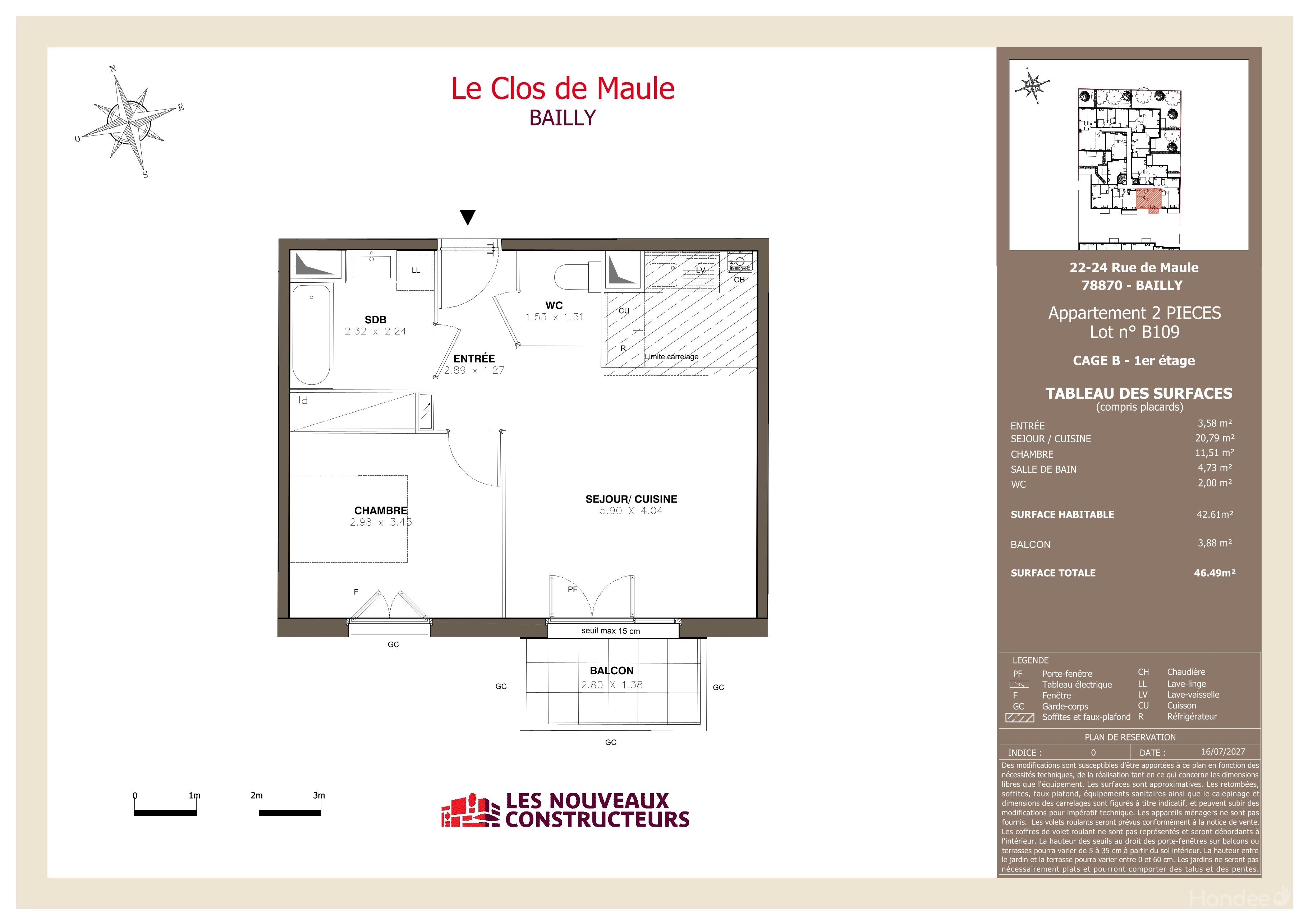 Plan du lot B109