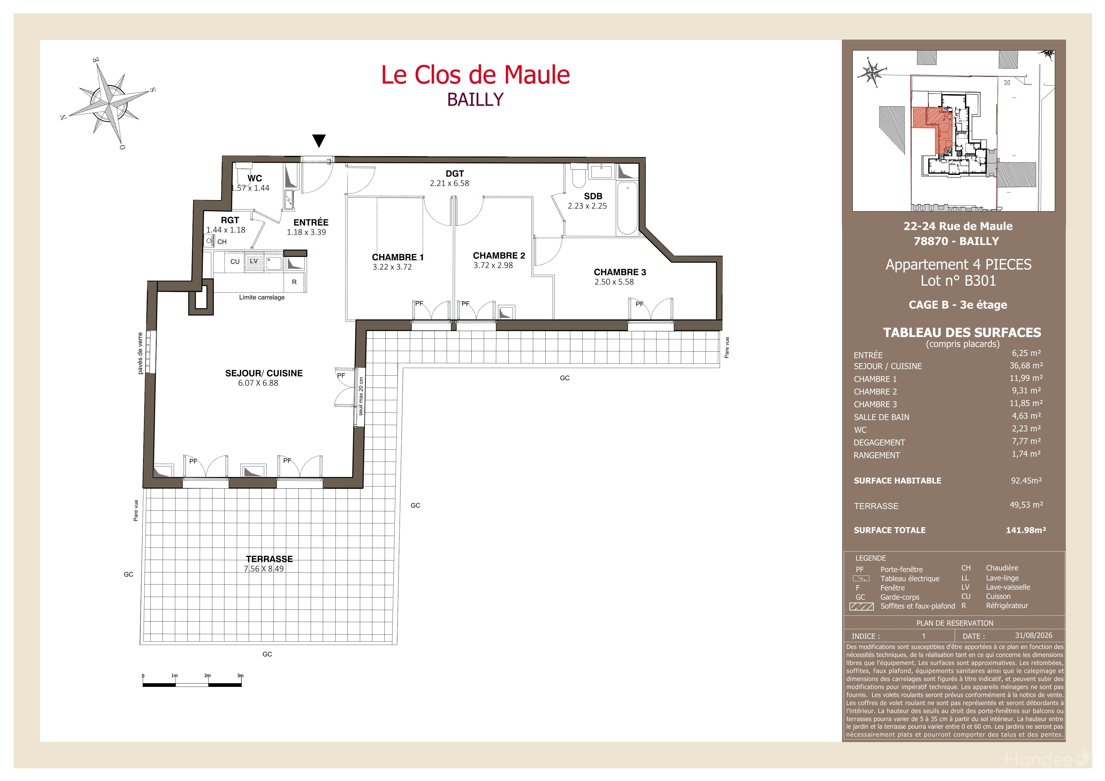 Plan du lot B301