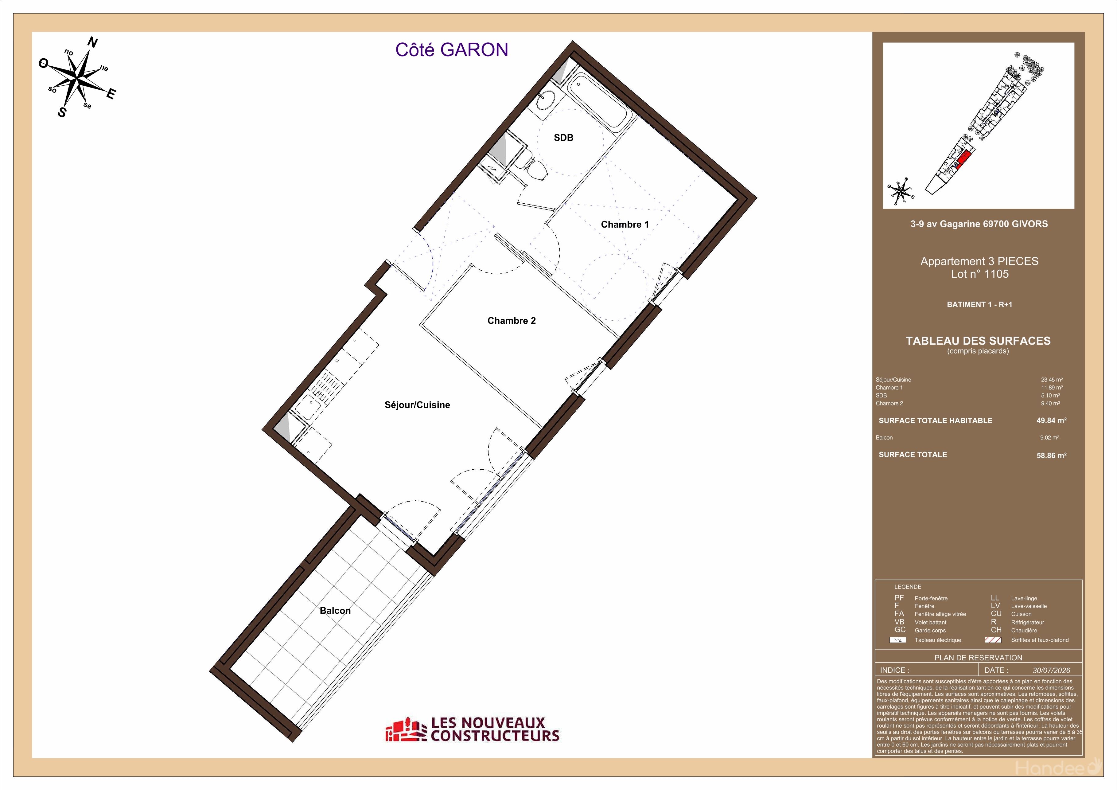 Plan du lot 1105