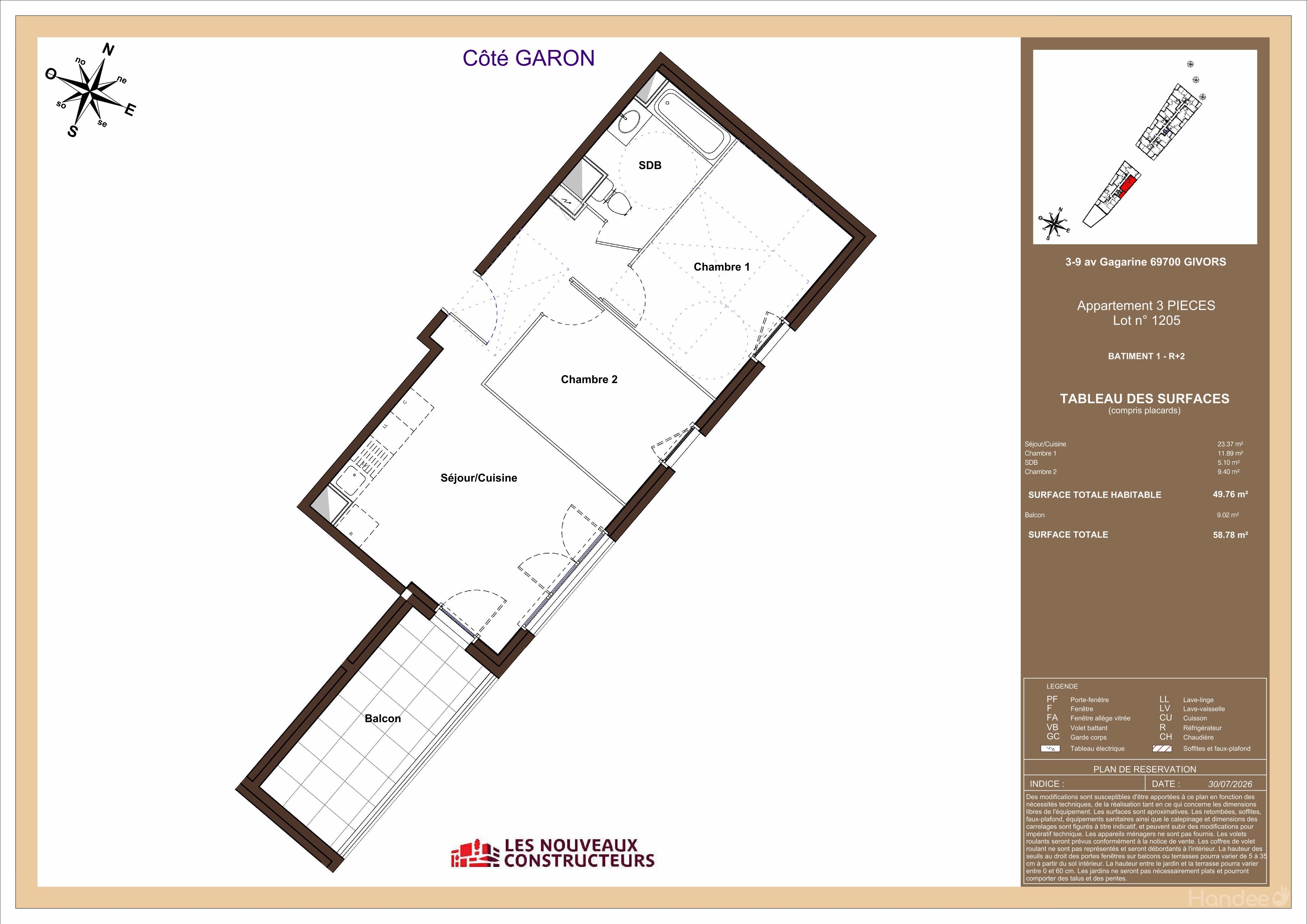 Plan du lot 1205