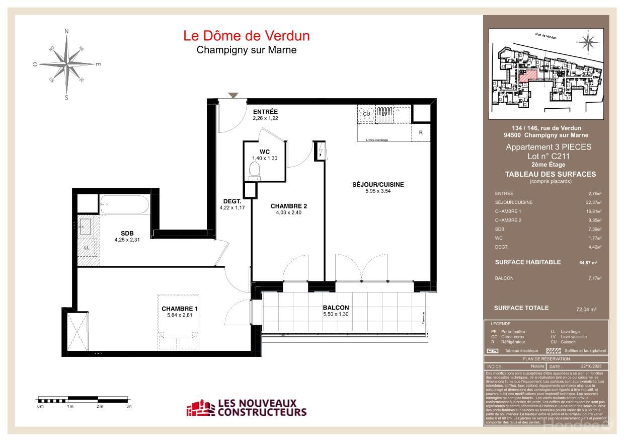 Plan du lot C211
