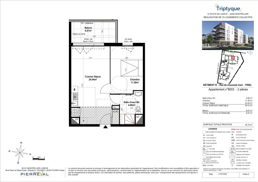 Plan du lot B003