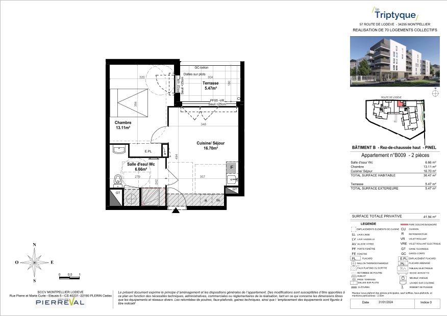 Plan du lot B009