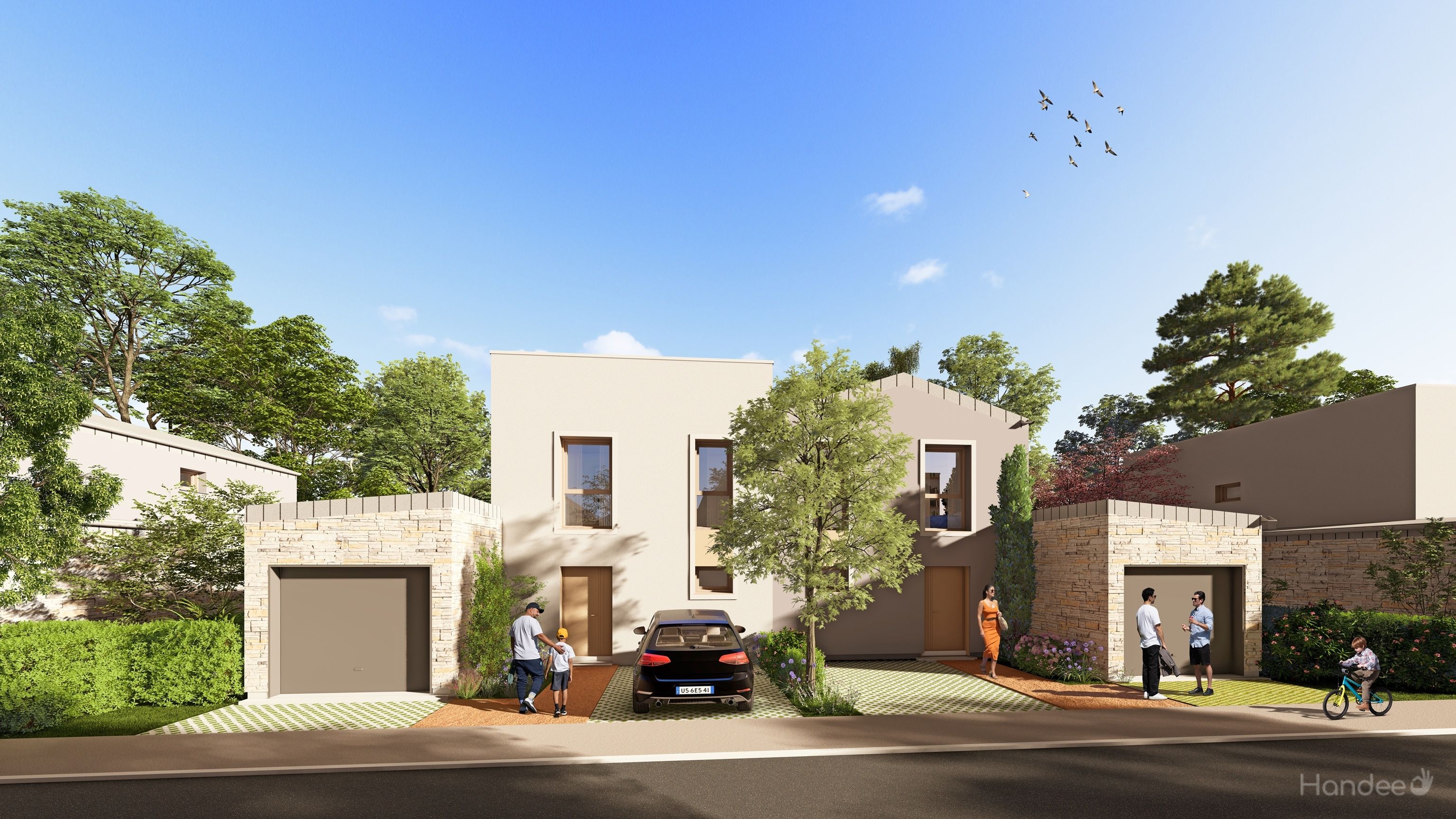 RAMBOUILLET_LA-GALOPEE_Perspective-maisons-facade-rue