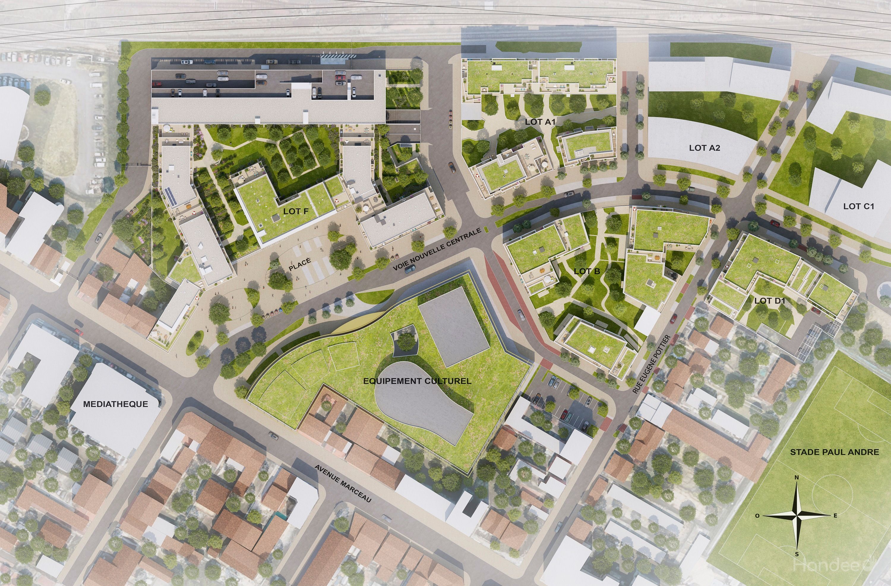 DRANCY_TERRASSES MARCEAU_Plan de masse Quartier