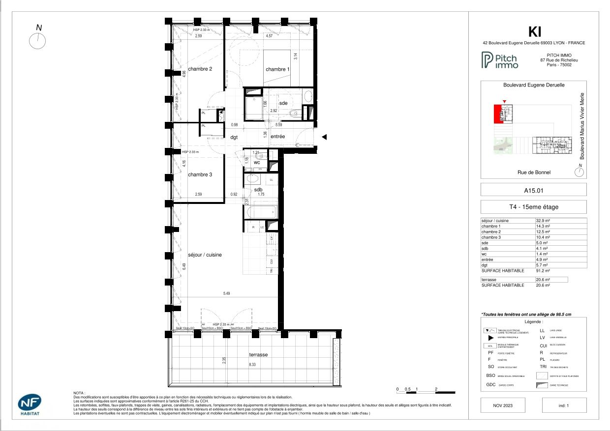 Plan du lot A1501
